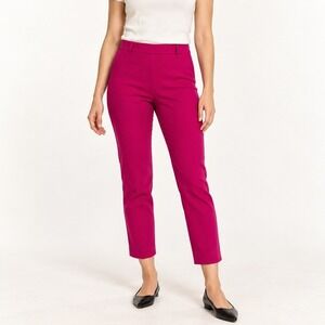 J.Crew Minnie Pants Womens 6 Hot Pink Fuchsia Stretch Ankle Career Preppy Barbie